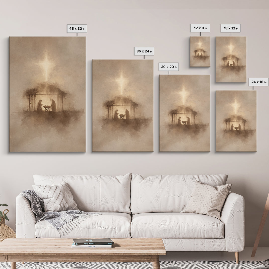 Guiding Star Peace | Framed Canvas Print | Christian Wall Art | Christian Art Canvas | Christmas Art | Christian Christmas Art | Christian