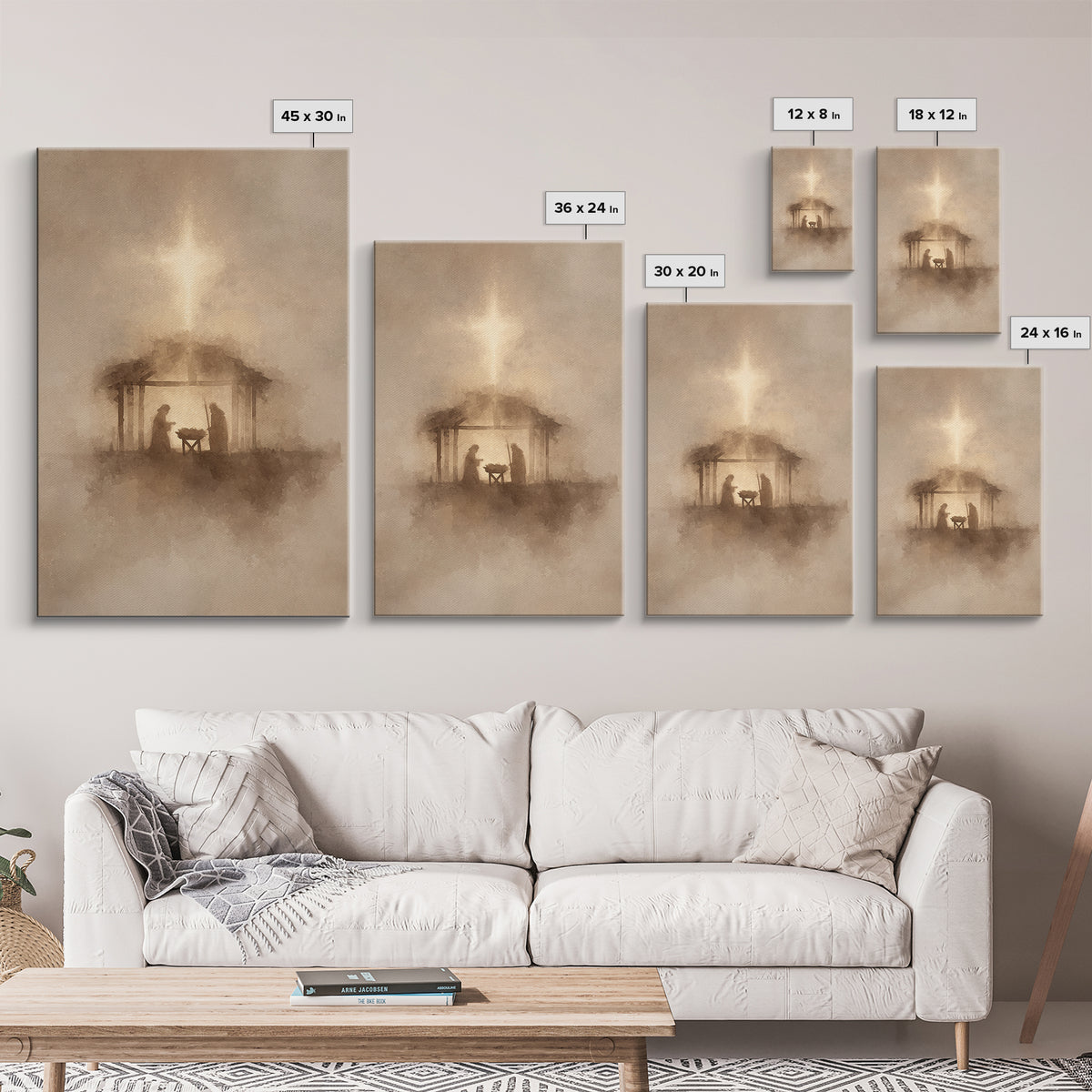 Guiding Star Peace | Framed Canvas Print | Christian Wall Art | Christian Art Canvas | Christmas Art | Christian Christmas Art | Christian