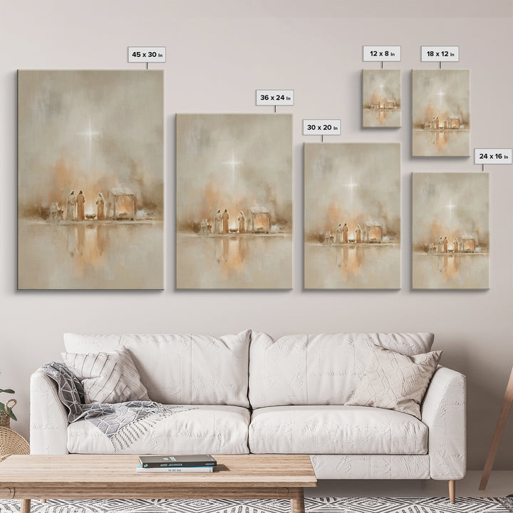 The Guiding Star – Framed Canvas Print – Christian Wall Art – Christian Art Canvas – Jesus Painting – Christian Christmas Art – Christmas W
