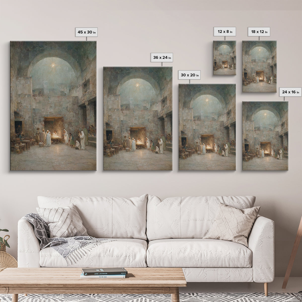 Holy Night Promise | Framed Canvas Print | Christian Wall Art | Christmas Art Prints | Jesus Christmas Art | Christian Art Canvas | Vintage
