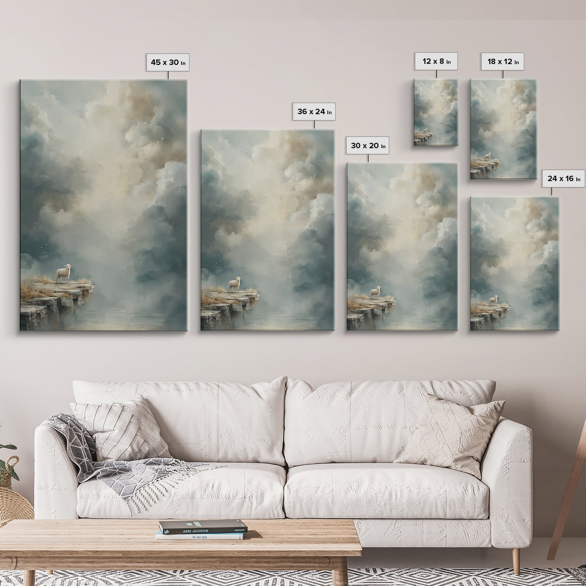 Heavenly Stillness, Framed Canvas Print, Christian Wall Art, Christian Art Canvas, Subtle Christian Art, Modern Christian Painting, Christi