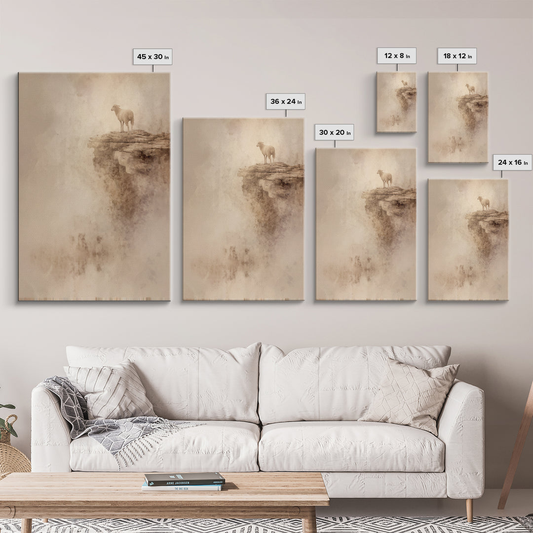 Shepherd’s Solace | Framed Canvas Print | Christian Wall Art | Christian Art Canvas | Pastoral Scenery | Christian Decor | Subtle Christian