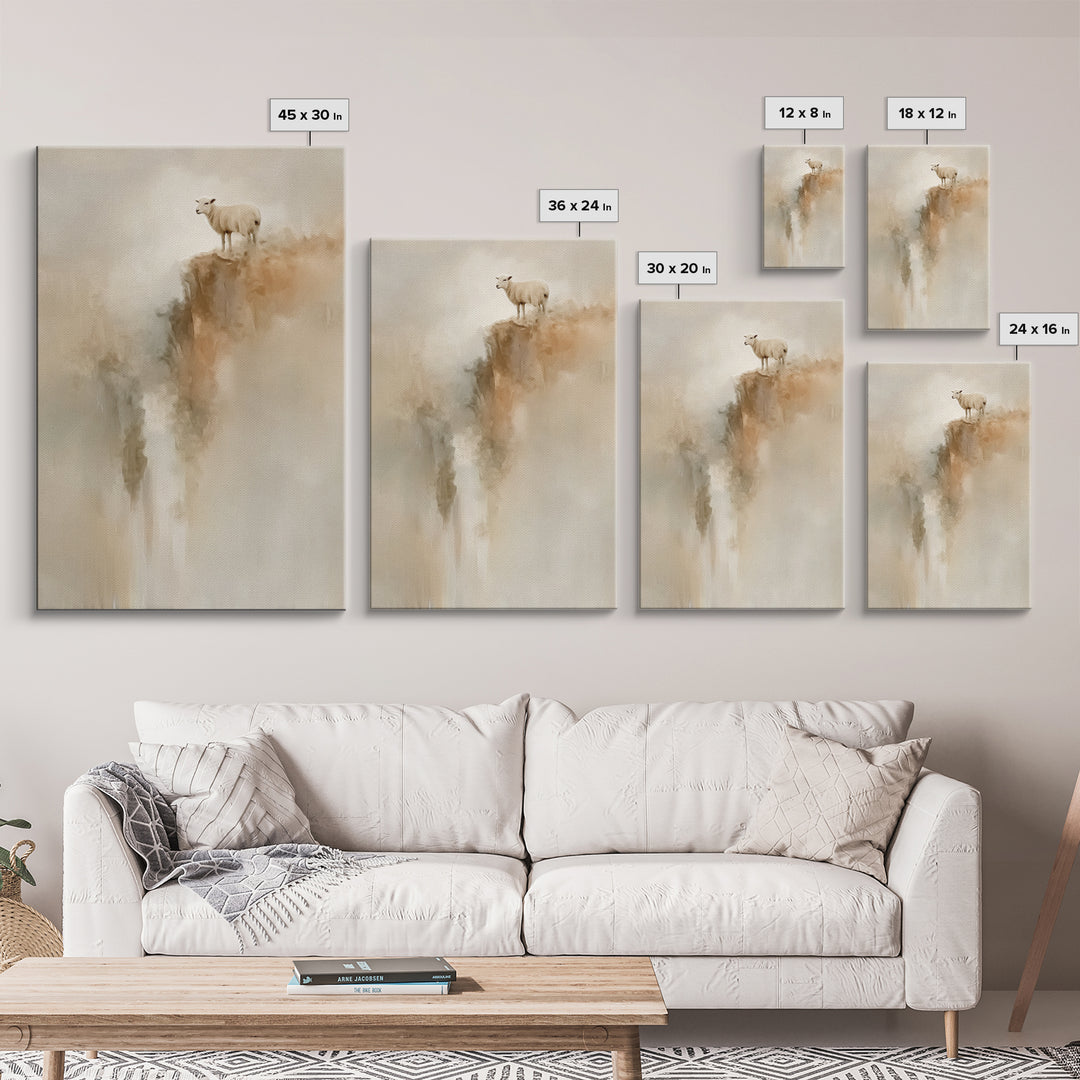 Cliffside Hope | Framed Canvas Print | Christian Wall Art | Christian Art Canvas | Subtle Christian Art | Christian Decor | Pastoral Scener