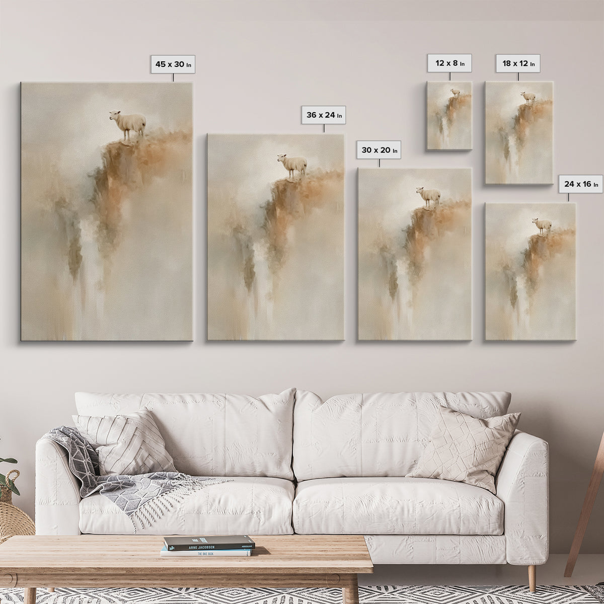 Cliffside Hope | Framed Canvas Print | Christian Wall Art | Christian Art Canvas | Subtle Christian Art | Christian Decor | Pastoral Scener