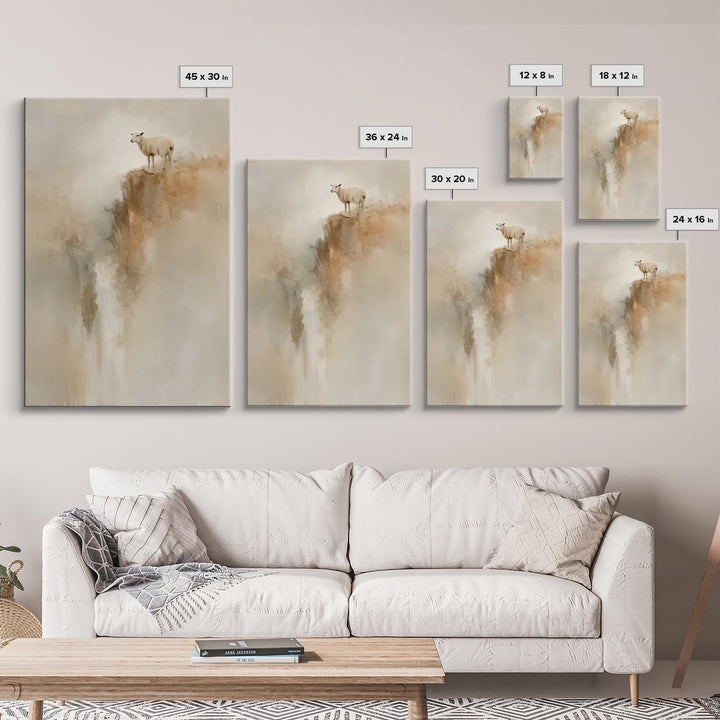 Cliffside Hope | Framed Canvas Print | Christian Wall Art | Christian Art Canvas | Subtle Christian Art | Christian Decor | Pastoral Scener