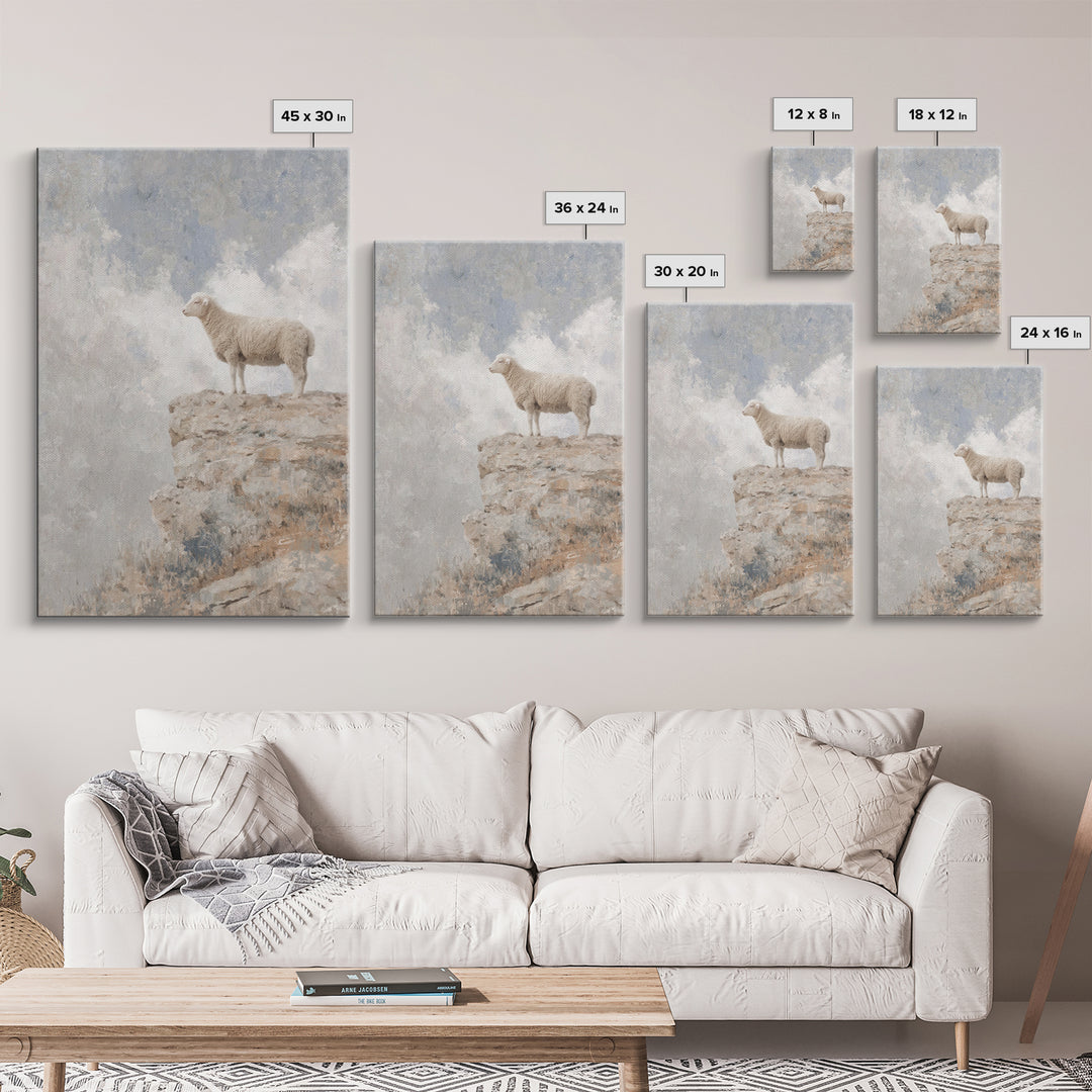 Horizon Grace, Framed Canvas Print, Christian Wall Art, Christian Art Canvas, Minimalist Christian Art, Pastoral Scenery, Christian Art Wor