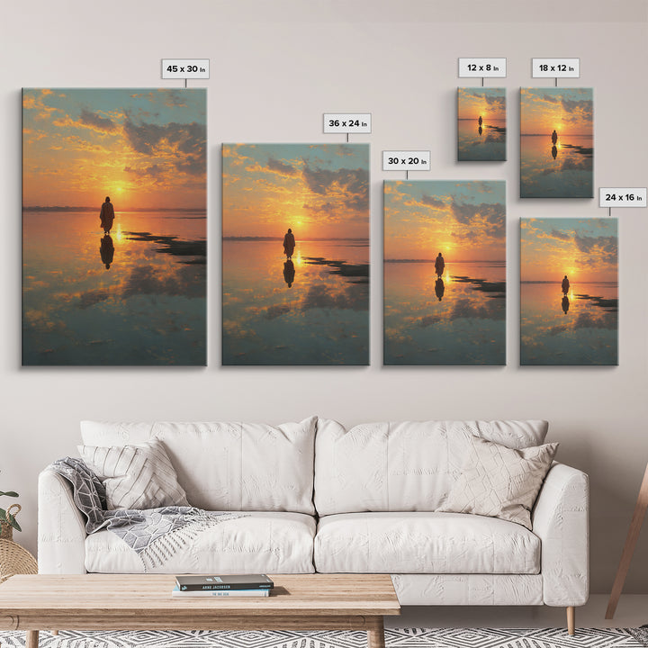 Sunset Messiah – Framed Canvas Print – Christian Wall Art – Christian Art Canvas – Large Jesus Painting – Christian Painting – Christian Ar