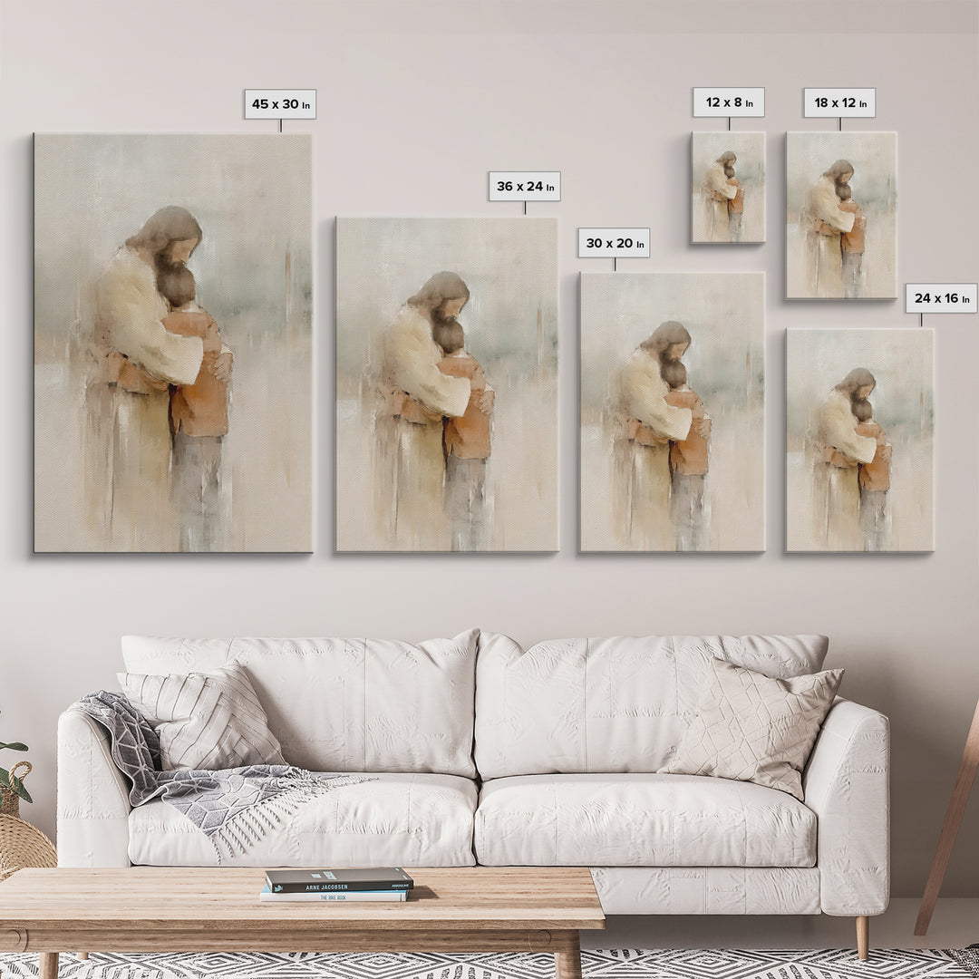 Everlasting Embrace – Framed Canvas Print – Christian Wall Art – Christian Art Canvas – Jesus Painting – Christian Art Print – Subtle Chris