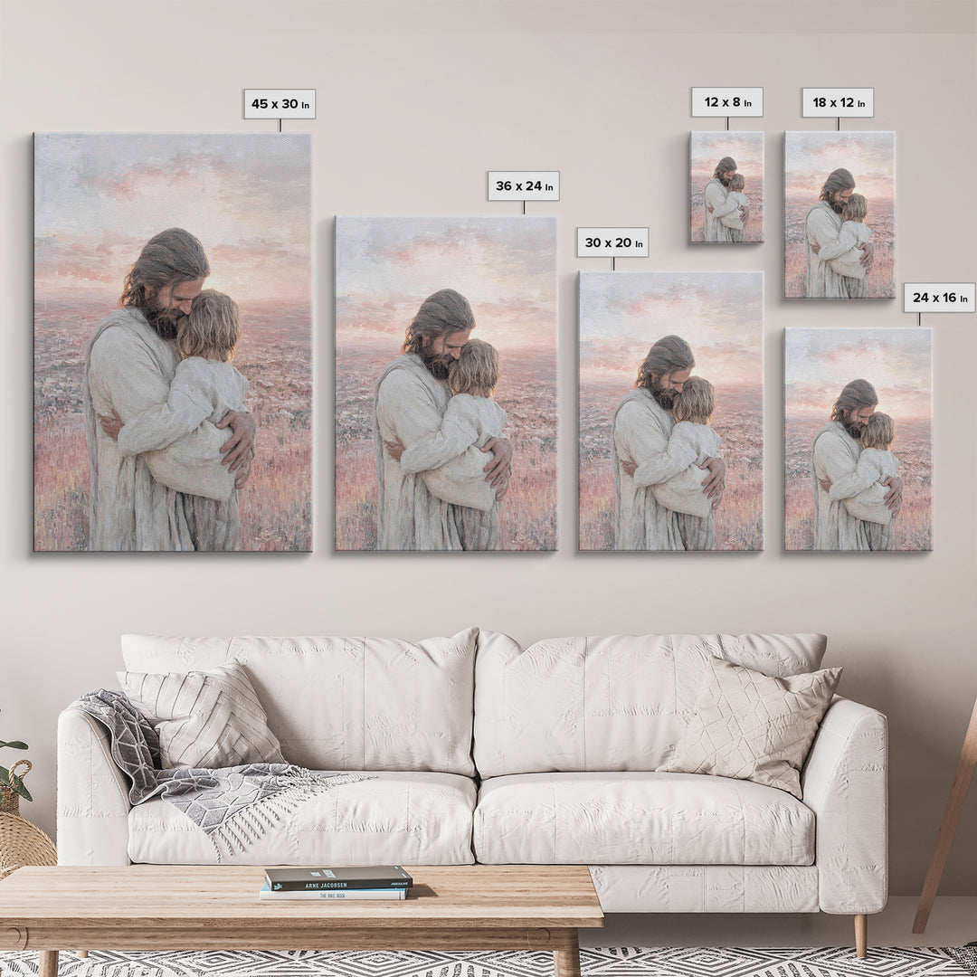 Sunrise Of Love | Framed Canvas Print | Christian Wall Art | Christian Art Canvas | Jesus Painting | Christian Art Work | Modern Christian