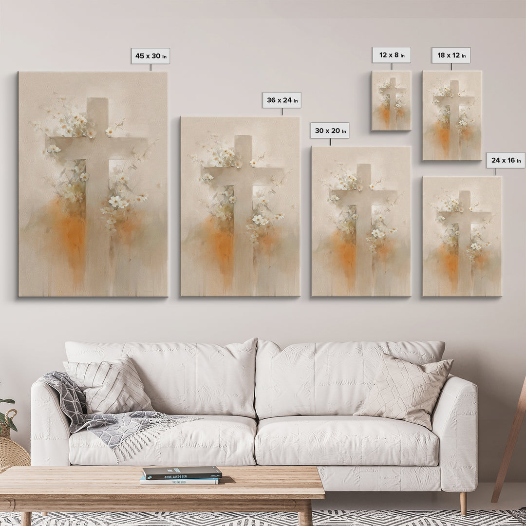 Cross Of Renewal, Framed Canvas Print, Christian Wall Art, Christian Art Canvas, Christian Paintings, Christian Art Work, Christian Decor