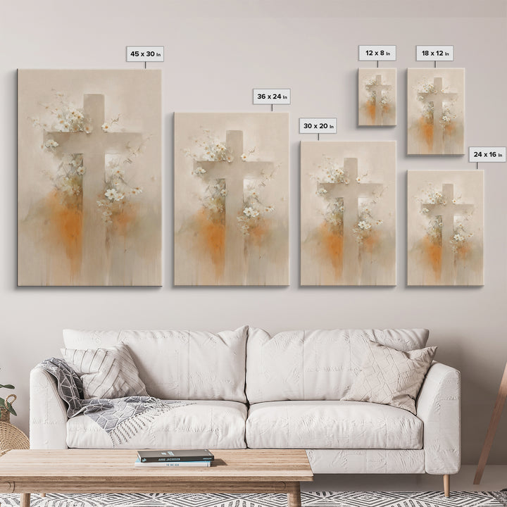 Cross Of Renewal, Framed Canvas Print, Christian Wall Art, Christian Art Canvas, Christian Paintings, Christian Art Work, Christian Decor
