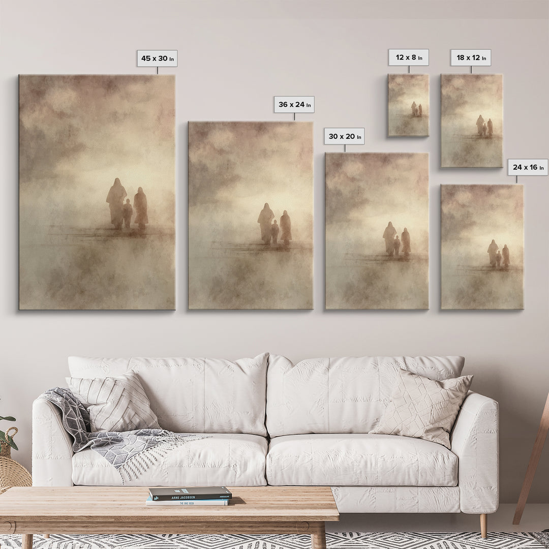 Silent Faith Journey – Framed Canvas Print – Christian Art Canvas – Christian Wall Art – Subtle Christian Art – Jesus Painting – Christian