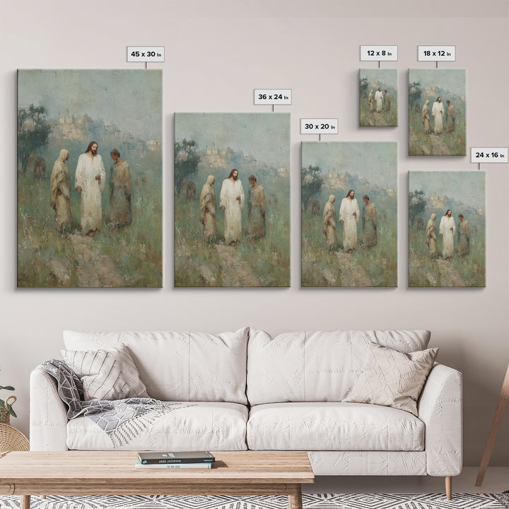 Sunrise Disciples Path | Framed Canvas Print | Christian Art Canvas | Christian Wall Art | Jesus Painting | Subtle Christian Art | Christia