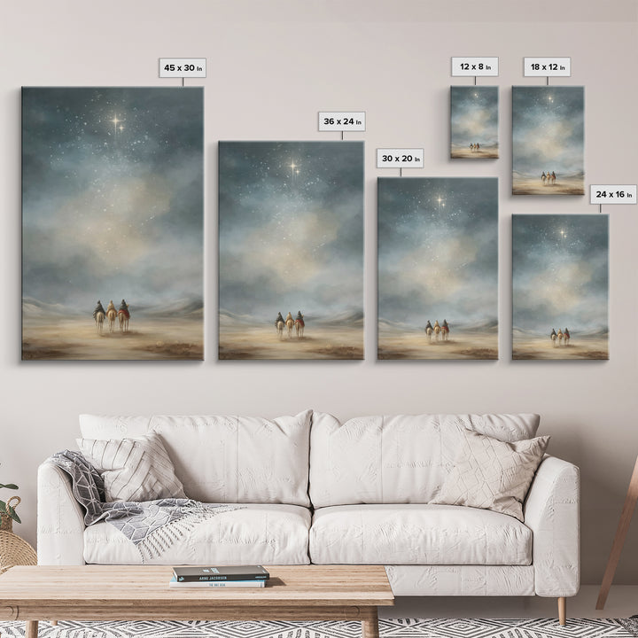 Starry Distant Journey – Framed Canvas Print – Christian Wall Art – Christian Art Canvas – Christmas Art Prints – Christian Christmas Art –