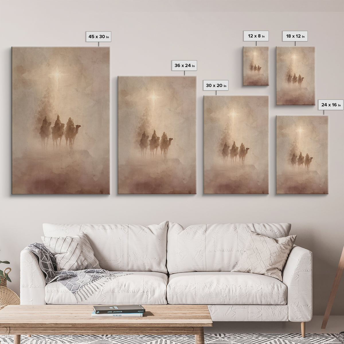 Three Kings Rising – Framed Canvas Print – Christian Christmas Art – Christian Art Canvas – Christmas Wall Art – Christian Wall Art – Chris