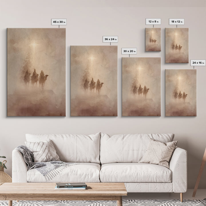 Three Kings Rising – Framed Canvas Print – Christian Christmas Art – Christian Art Canvas – Christmas Wall Art – Christian Wall Art – Chris