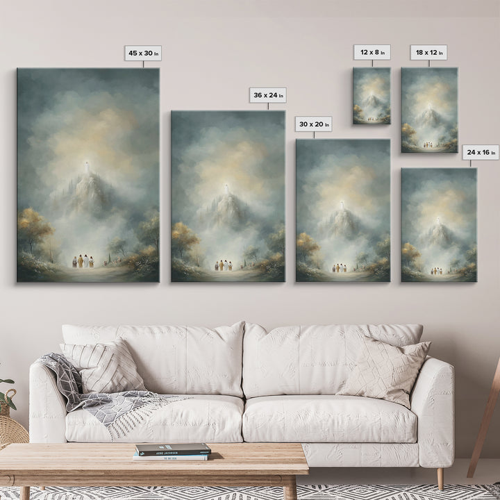 Mountain Glory Light, Framed Canvas Print, Christian Wall Art, Christian Art Canvas, Jesus Painting, Modern Christian Art, Christian Gift I