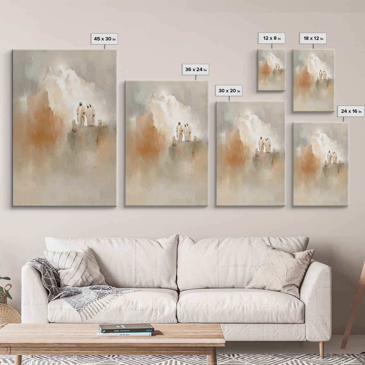 Transfiguration Light Sky – Framed Canvas Print – Christian Art Canvas – Christian Wall Art – Jesus Painting – Large Christian Painting – C