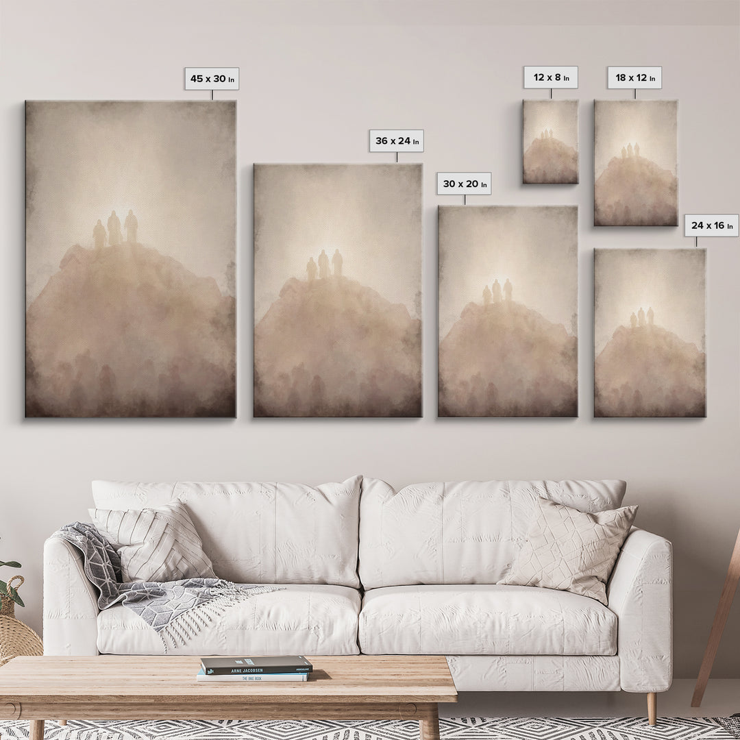 Sacred Summit Vision | Framed Canvas Print | Christian Wall Art | Jesus Painting | Christian Art Canvas | Modern Christian Art | Christian