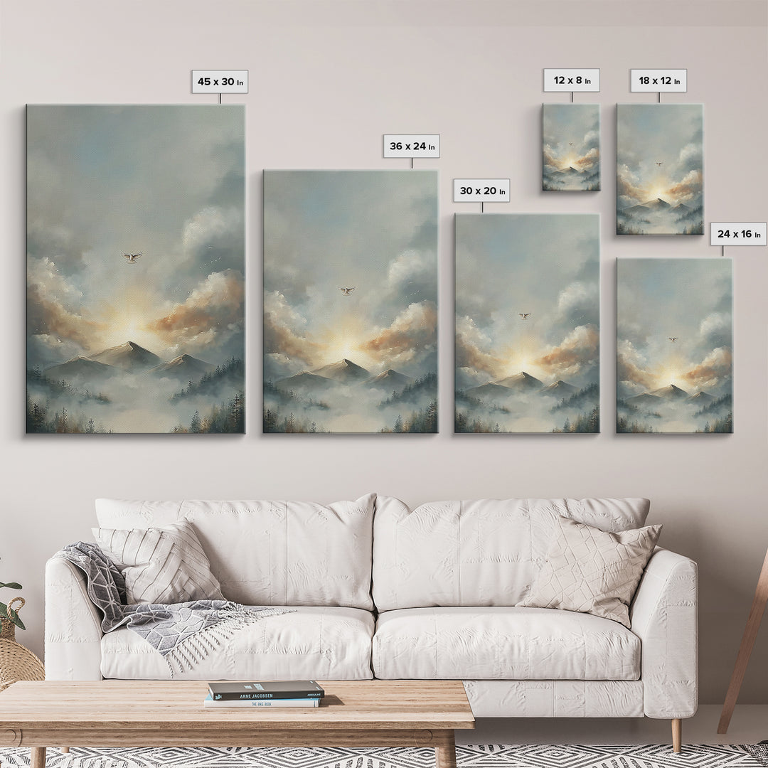 Dawn of Hope – Framed Canvas Print – Christian Wall Art – Christian Art Canvas – Christian Art Print – Subtle Christian Paintings – Modern