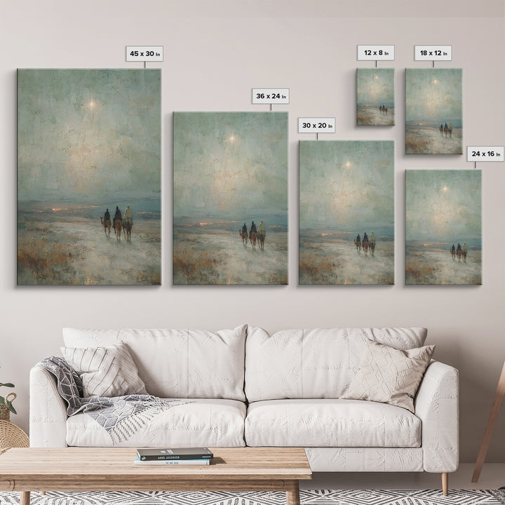 Night Caravan – Framed Canvas Print – Jesus Painting – Christian Wall Art – Christian Christmas Art – Christian Art Canvas