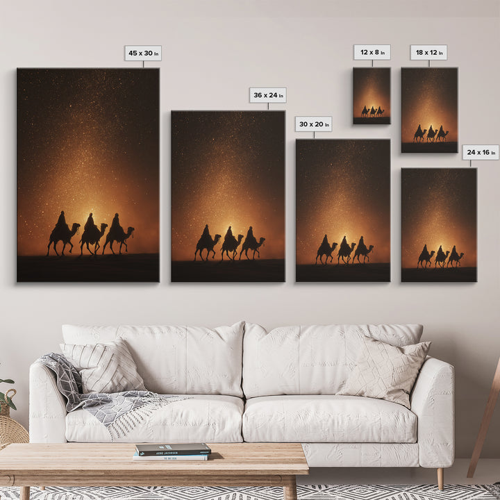 Golden Heavens – Framed Canvas Print – Christian Art Canvas – Christian Wall Art – Christian Christmas Art – Jesus Painting
