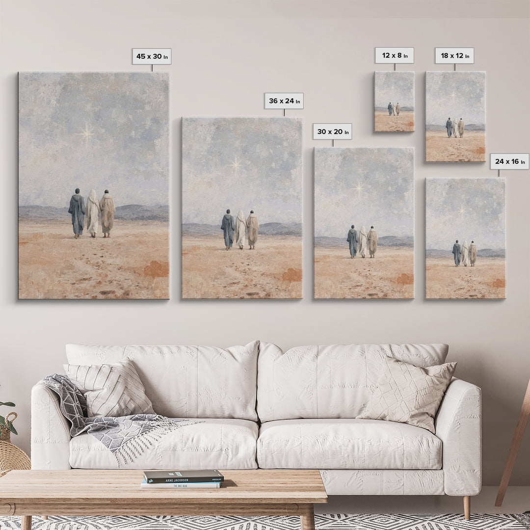 Guiding Star – Framed Canvas Print – Jesus Painting – Christian Christmas Art – Christian Art Canvas – Christian Wall Art – Christmas Art
