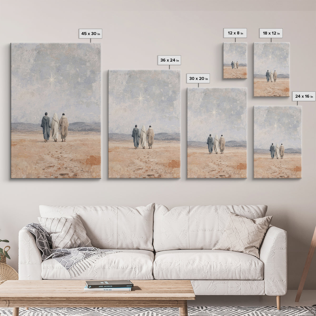 Guiding Star – Framed Canvas Print – Jesus Painting – Christian Christmas Art – Christian Art Canvas – Christian Wall Art – Christmas Art