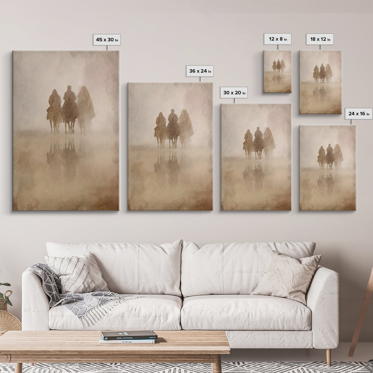 Misty Caravan – Framed Canvas Print – Christian Wall Art – Christian Art Canvas – Christian Christmas Art – Christmas Art – Jesus Painting
