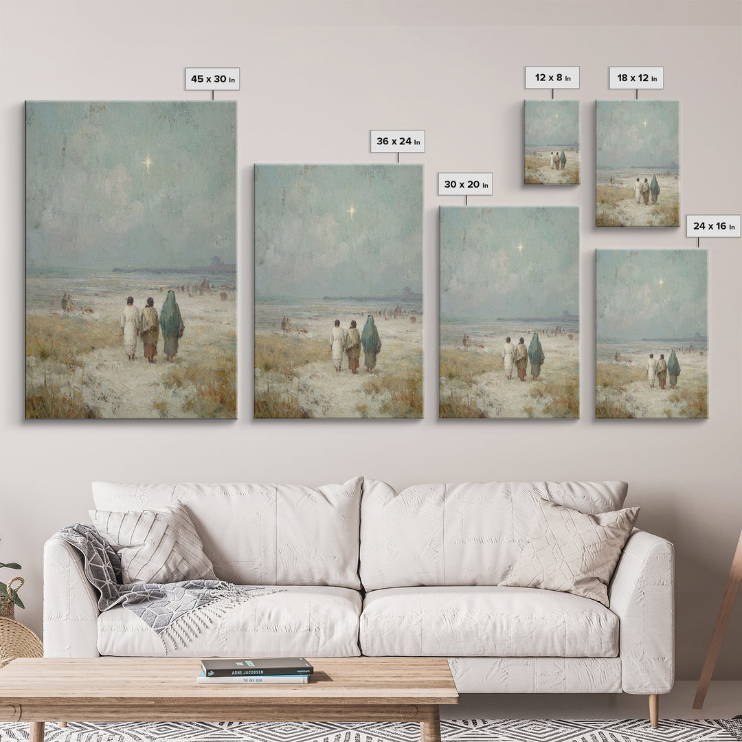 Pilgrims Of Hope – Framed Canvas Print – Christmas Art – Christian Wall Art – Jesus Painting – Christian Art Canvas – Christian Christmas A