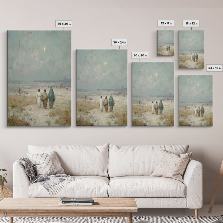Pilgrims Of Hope – Framed Canvas Print – Christmas Art – Christian Wall Art – Jesus Painting – Christian Art Canvas – Christian Christmas A