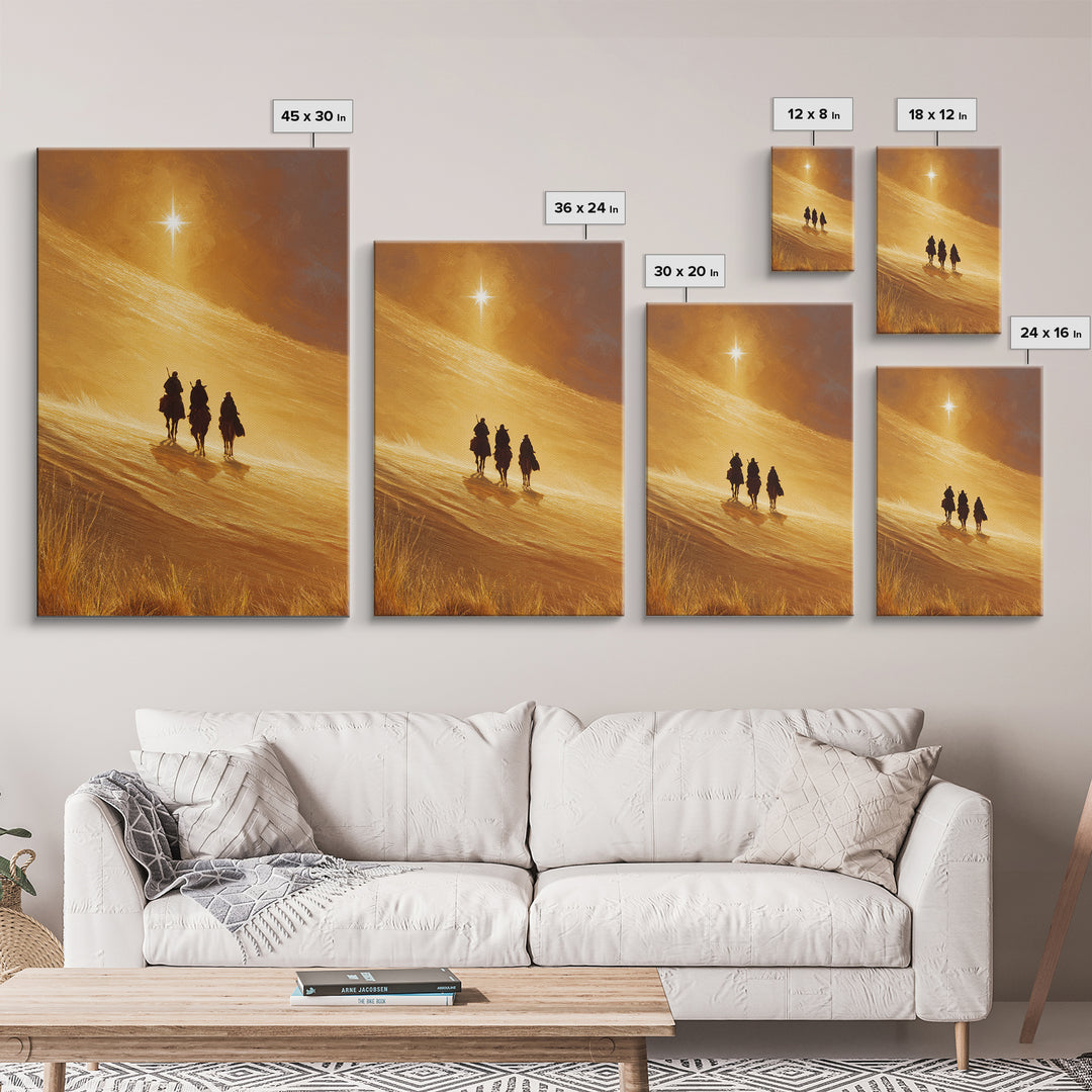 Radiant Dunes – Framed Canvas Print – Christian Art Canvas – Christian Christmas Art – Christian Wall Art – Christmas Art – Jesus Painting