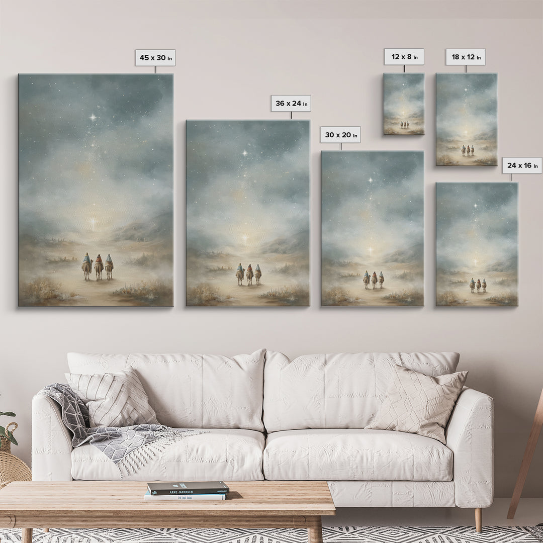 Heavenly Road – Framed Canvas Print – Christian Christmas Art – Christian Art Canvas – Christian Wall Art – Christmas Art – Jesus Painting