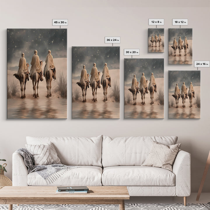 Three Kings Light – Framed Canvas Print – Christian Wall Art – Christmas Art – Christian Art Canvas – Christian Christmas Art – Christian D