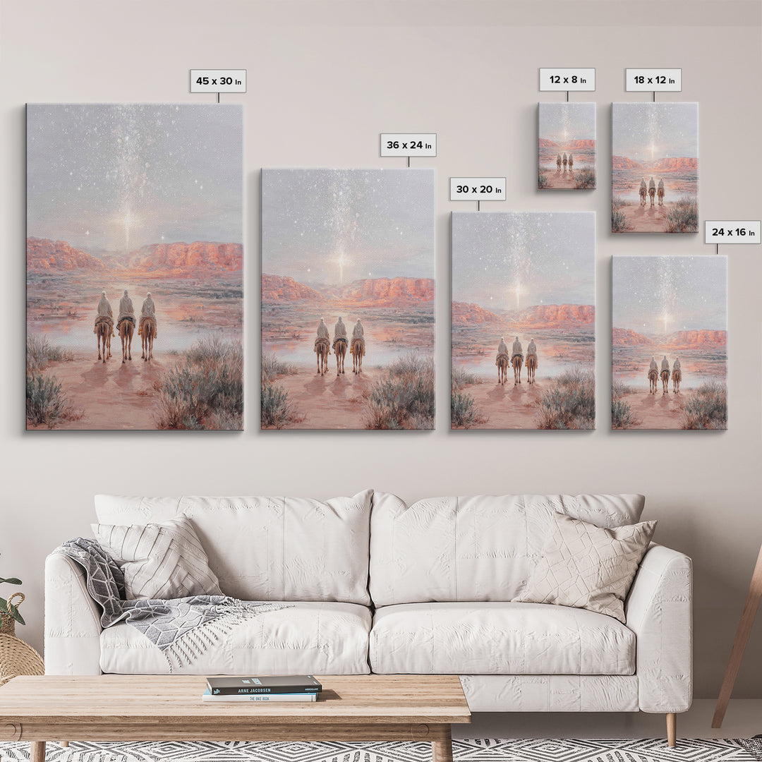 Radiant Night Star – Framed Canvas Print – Christian Christmas Art – Christian Wall Art – Christian Art Canvas – Christmas Art – Christian
