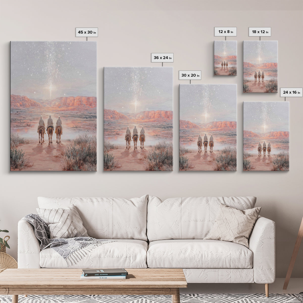 Radiant Night Star – Framed Canvas Print – Christian Christmas Art – Christian Wall Art – Christian Art Canvas – Christmas Art – Christian