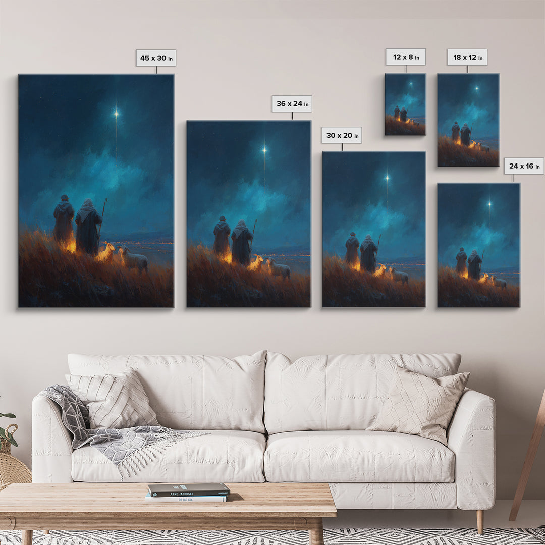 Shepherds’ Wonder – Framed Canvas Print – Christian Wall Art – Christian Art – Christmas Art – Christian Art Canvas – Christian Christmas A