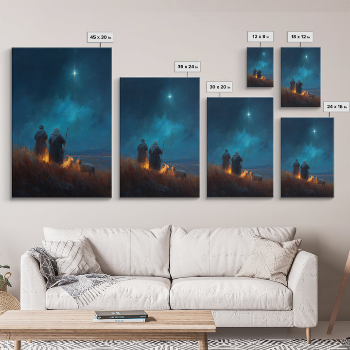 Shepherds’ Wonder – Framed Canvas Print – Christian Wall Art – Christian Art – Christmas Art – Christian Art Canvas – Christian Christmas A