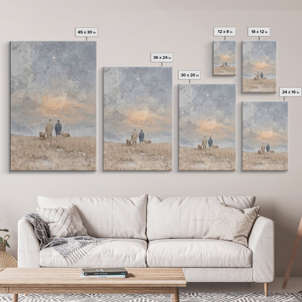 Silent Star Keepers – Framed Canvas Print – Christian Wall Art – Christian Decorations – Christian Art Canvas – Christmas Art – Christian C