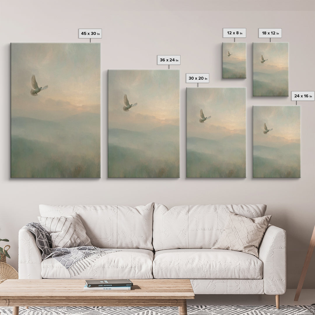 Gentle Flight – Framed Canvas Print – Christian Wall Art – Christian Art Canvas – Christian Art Print – Subtle Christian Art – Minimalist C
