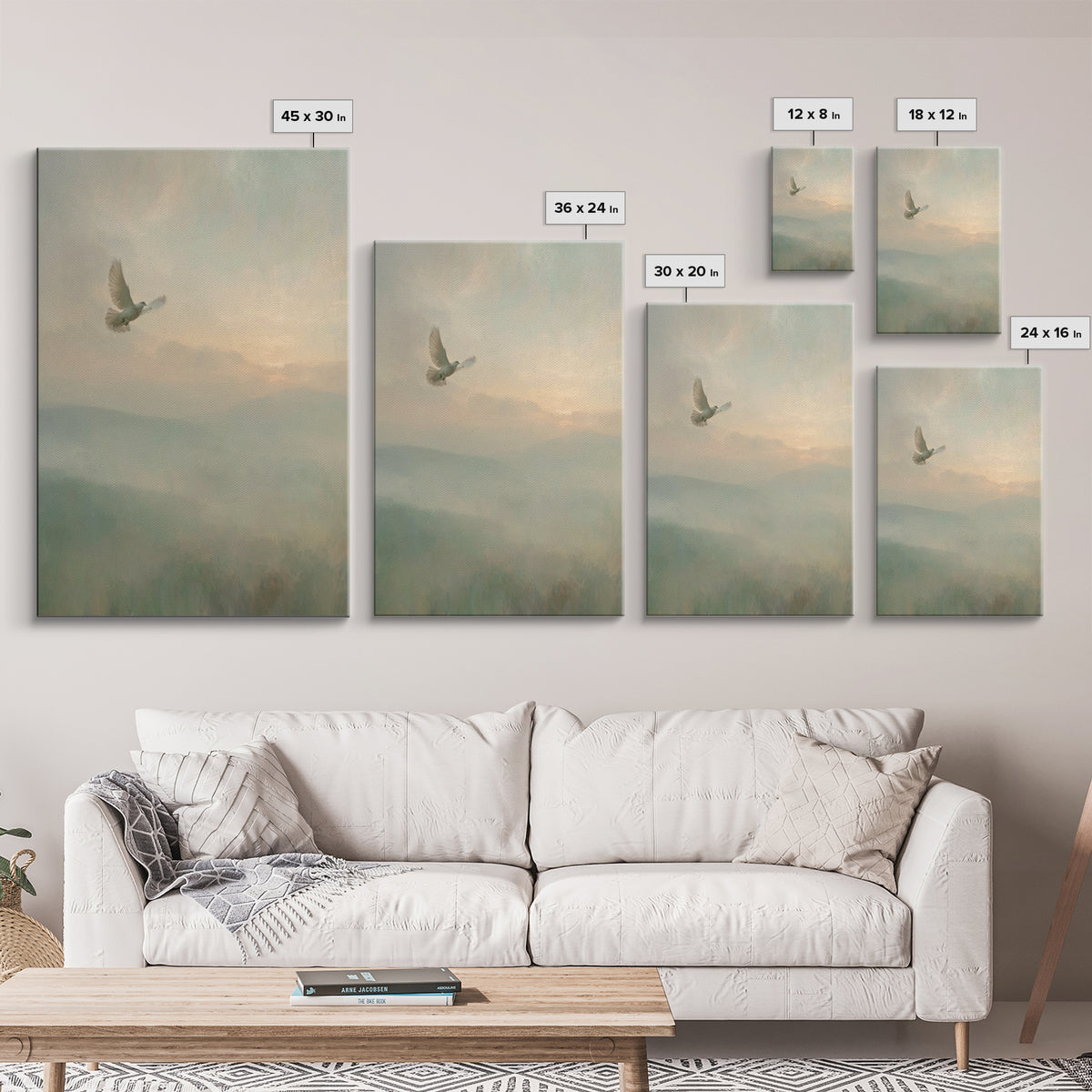 Gentle Flight – Framed Canvas Print – Christian Wall Art – Christian Art Canvas – Christian Art Print – Subtle Christian Art – Minimalist C