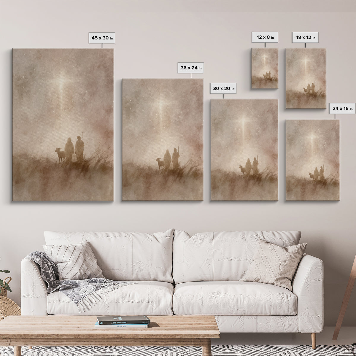 Shepherds At Dawn – Framed Canvas Print – Christian Art Canvas – Christian Christmas Art – Christian Art – Christian Wall Art – Christmas A