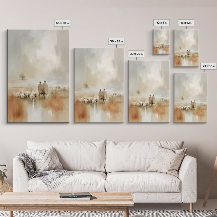 Pasture of Promise – Framed Canvas Print – Christian Wall Art – Christian Art Canvas – Christmas Art – Christian Christmas Decor – Christia