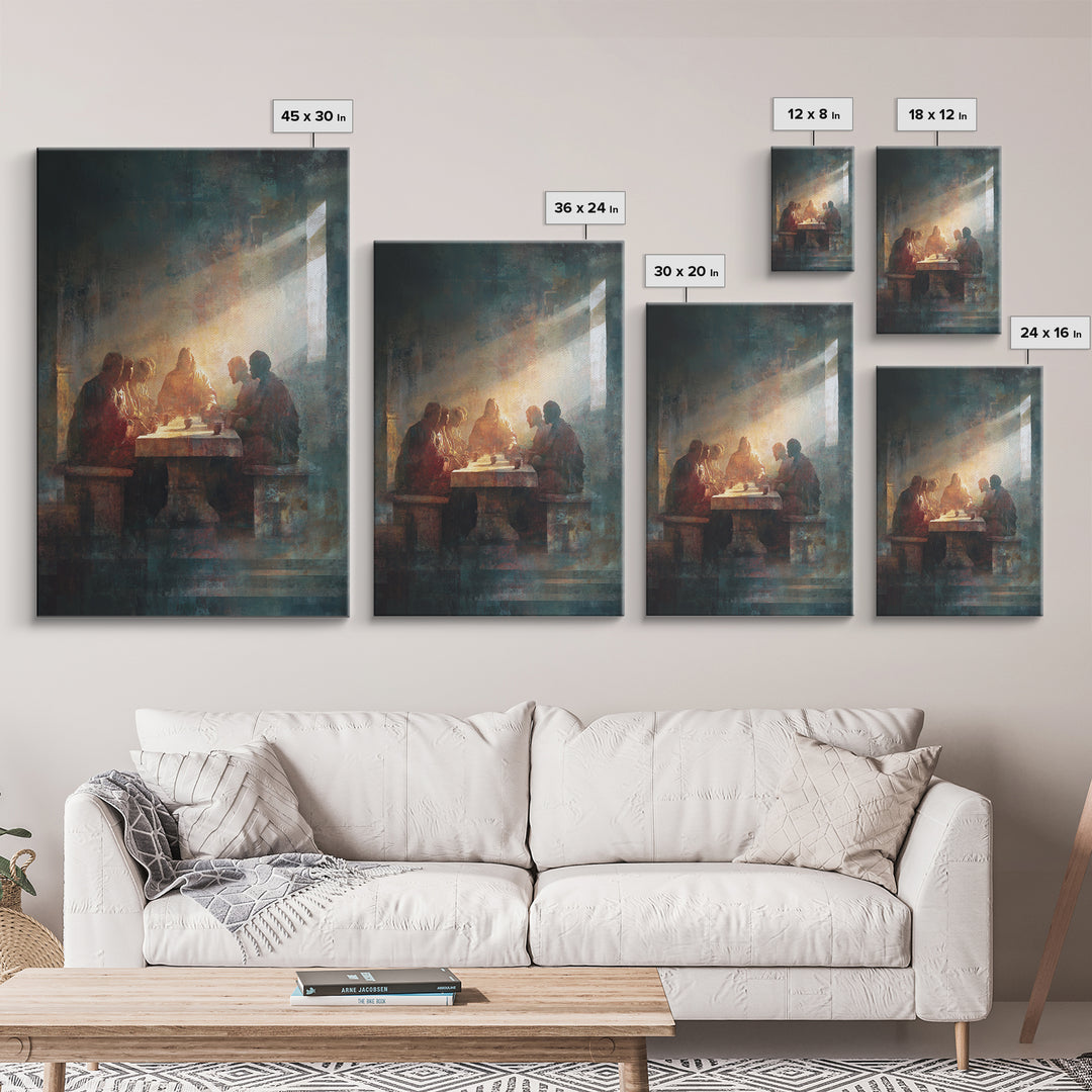 Divine Light Gathering – Framed Canvas Print – Christian Art Canvas – Christian Wall Art – Moody Christian Art – Jesus Painting – Christian