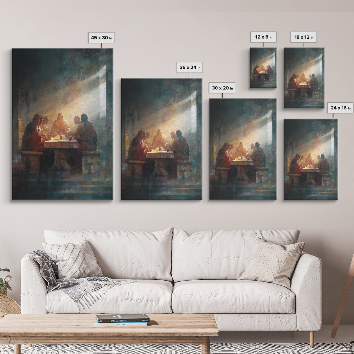 Divine Light Gathering – Framed Canvas Print – Christian Art Canvas – Christian Wall Art – Moody Christian Art – Jesus Painting – Christian