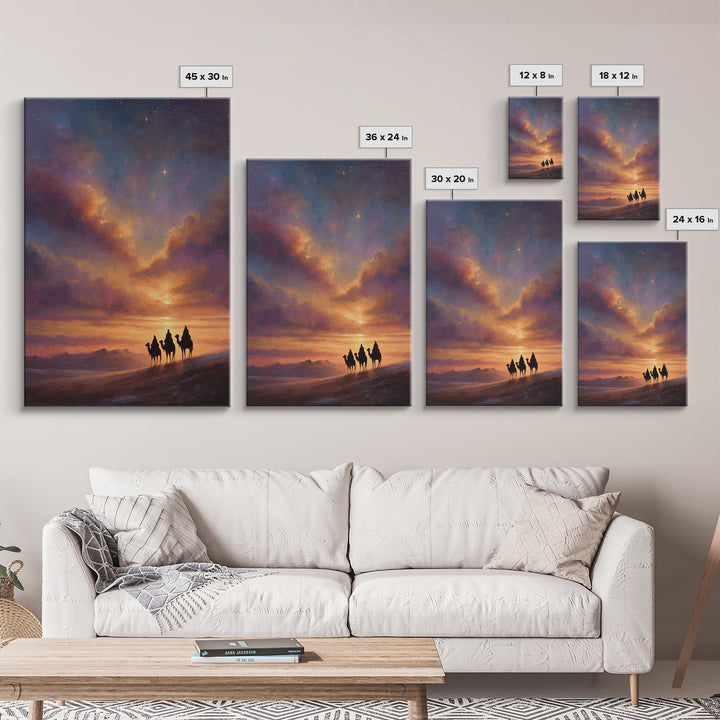 The Guiding Star – Framed Canvas Print – Christian Wall Art – Christian Art Canvas – Christmas Art – Christian Christmas Art