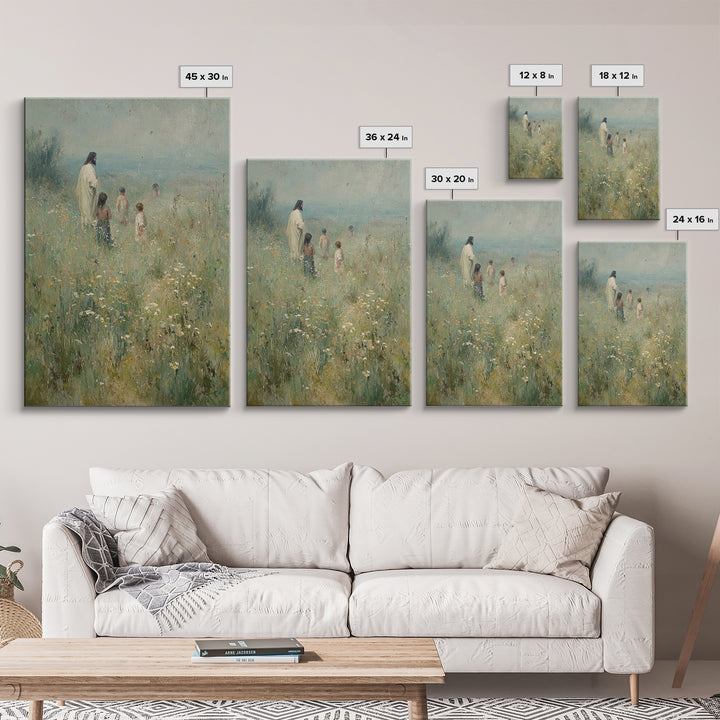Meadow Of Joy – Framed Canvas Print – Christian Wall Art – Christian Art Canvas – Vintage Christian Art – Christian Gift – Christian Painti
