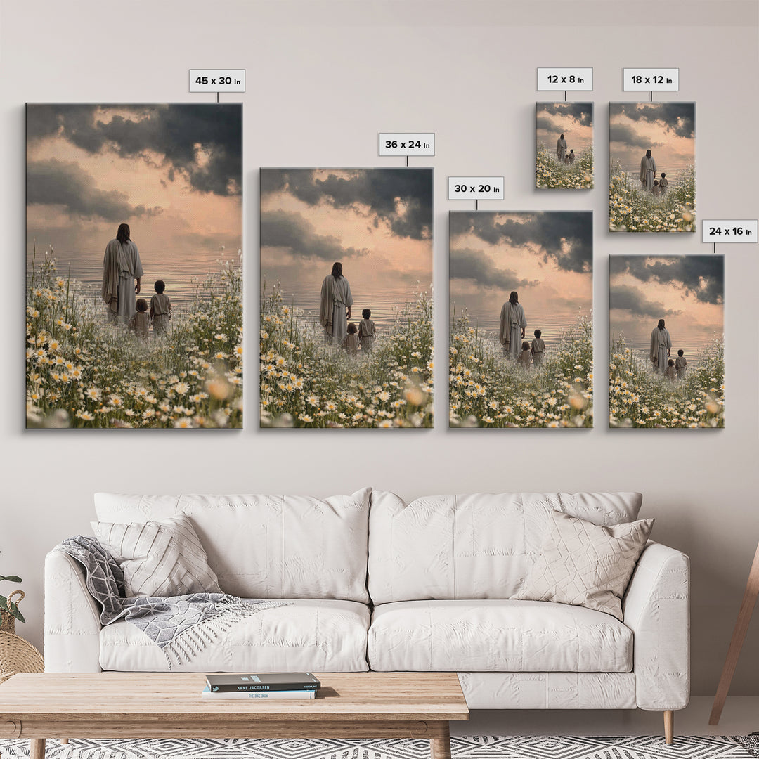 Fields Of Mercy – Framed Canvas Print – Christian Wall Art – Jesus Painting – Christian Art Canvas – Christian Christmas Art – Christian Gi