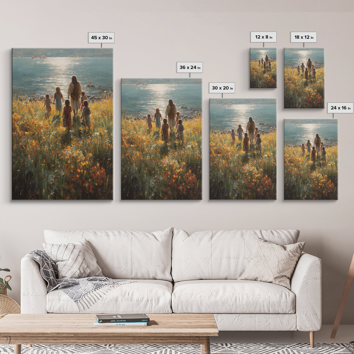 Light Of The Shore – Framed Canvas Print – Jesus Painting – Christian Wall Art – Large Christian Art – Christian Art Canvas – Christian Chr