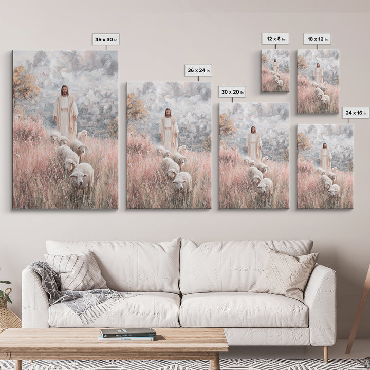 Heavenly Shepherd – Framed Canvas Print – Christian Wall Art – Jesus Painting – Christian Art Canvas – Christian Gift – Christian Christmas